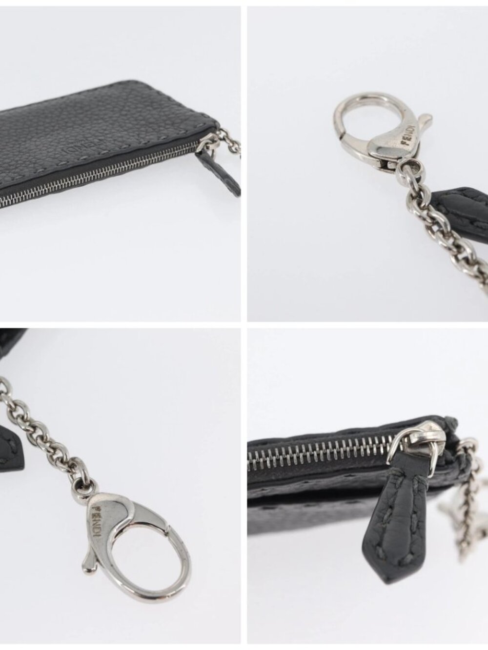 FENDI Coin Purse Leather Gray Silver - Picture 16 of 16